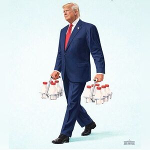 Donald J. Trump with Milk Jugs LIFE SIZE Cardboard Cutout LAST ONE!